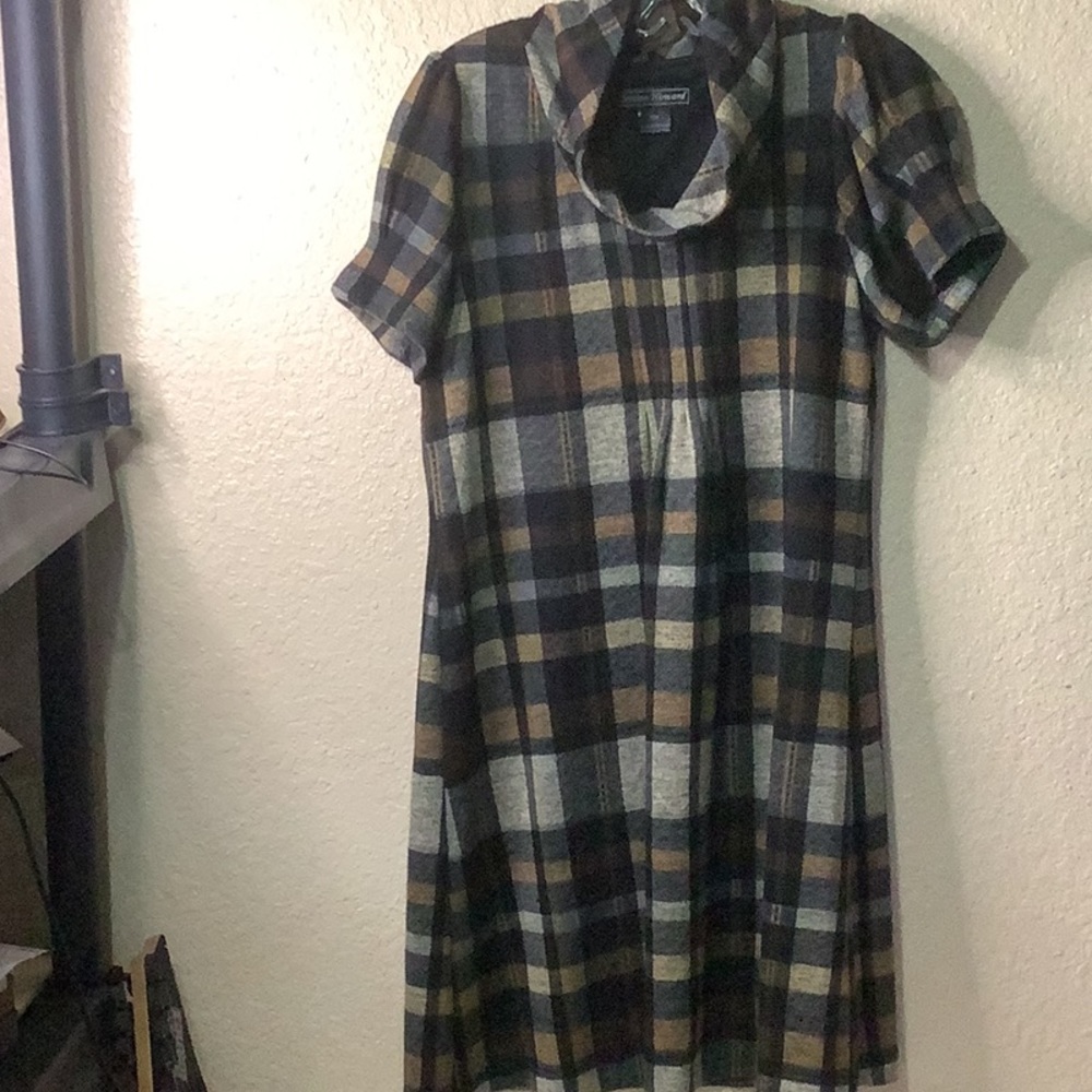 Jessica Howard Collectable Plaid Cowl Neck Dress size10 P